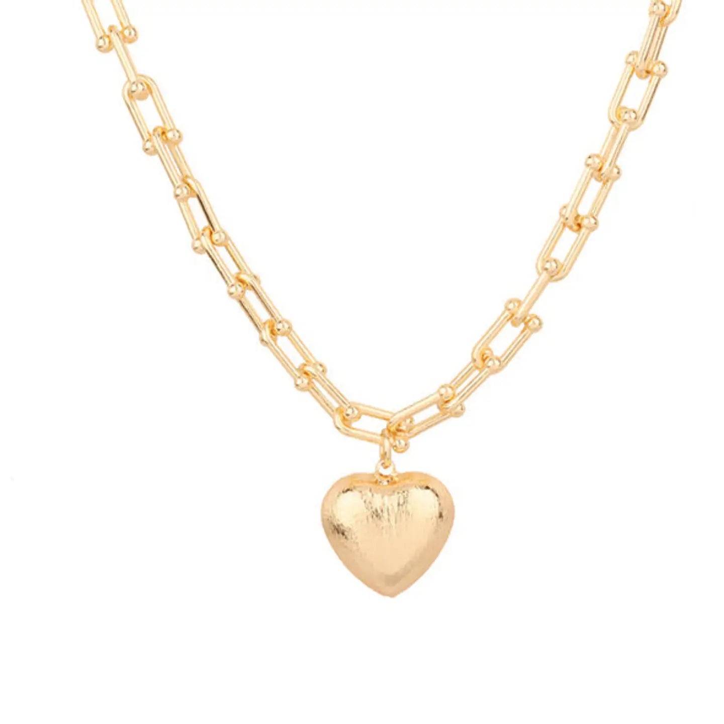 Brushed Heart Necklace