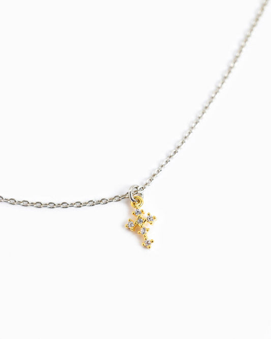 Two Tone Cross Necklace