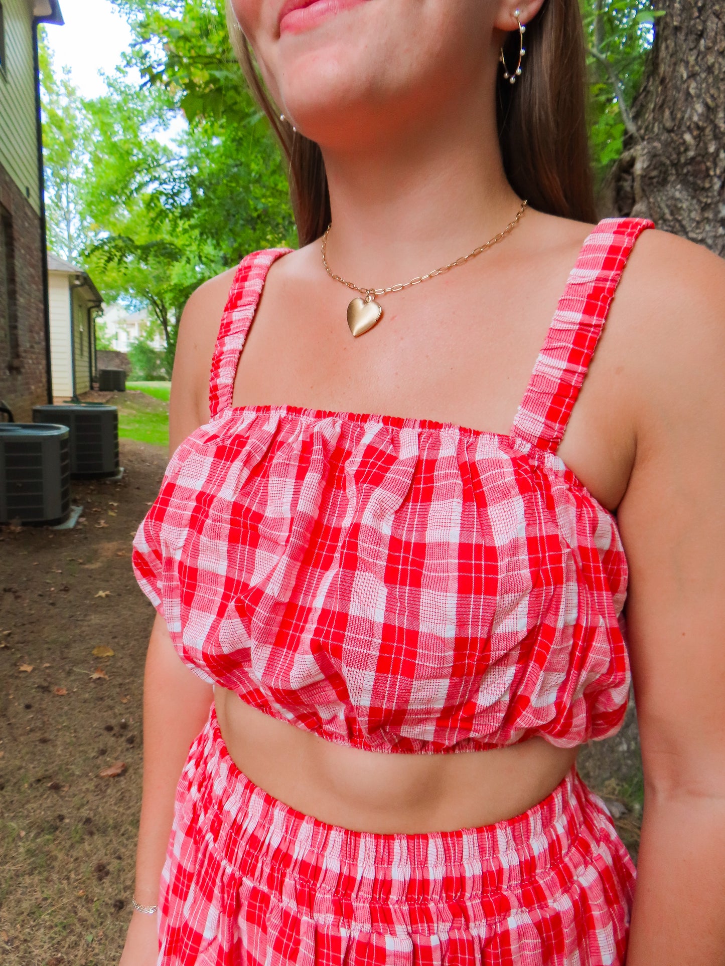 Gingham bandeau top