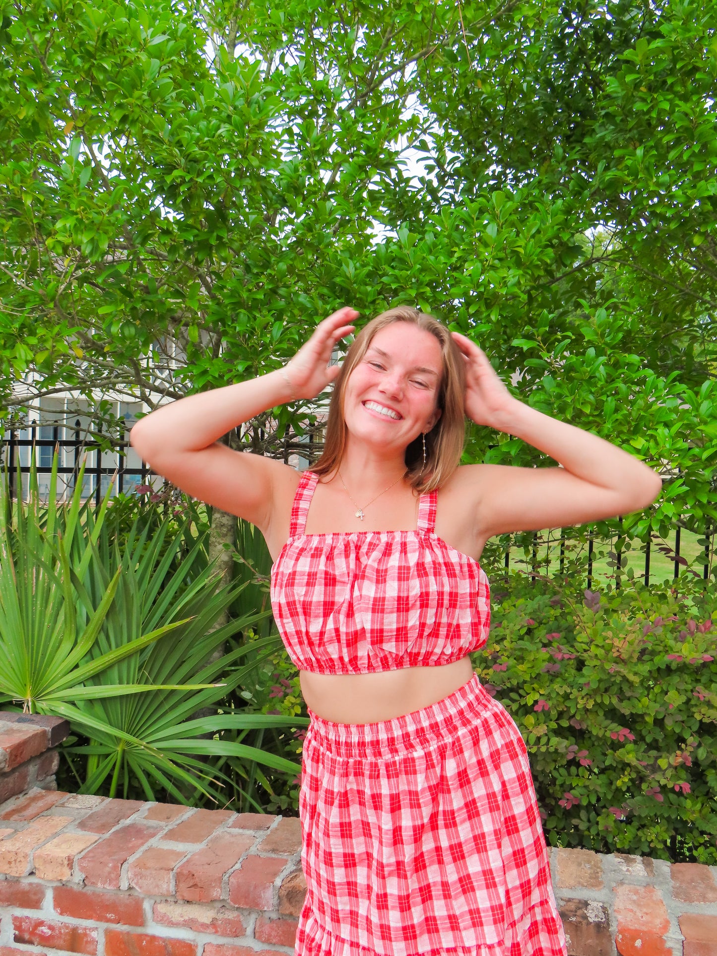 Gingham bandeau top