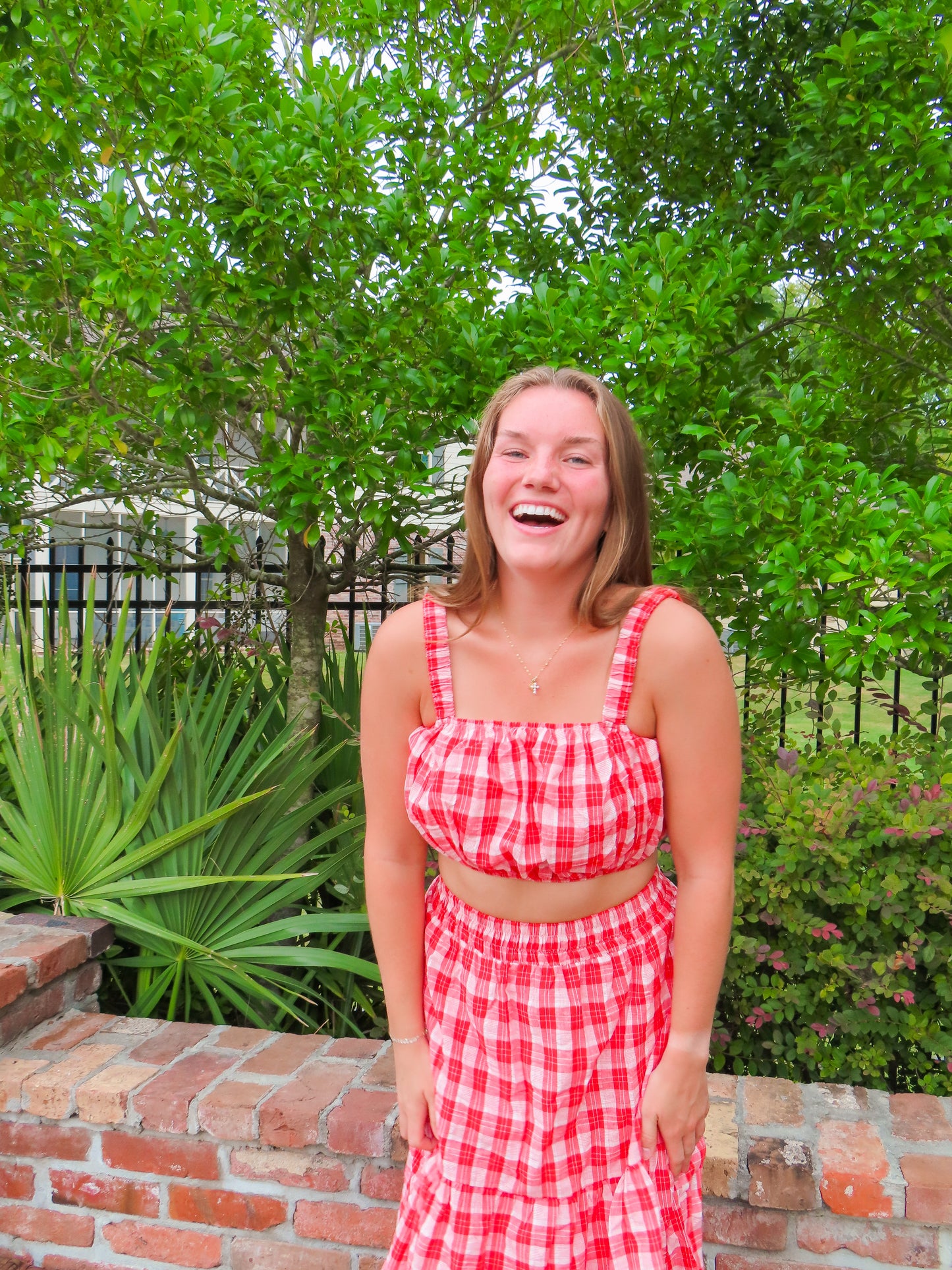 Gingham bandeau top