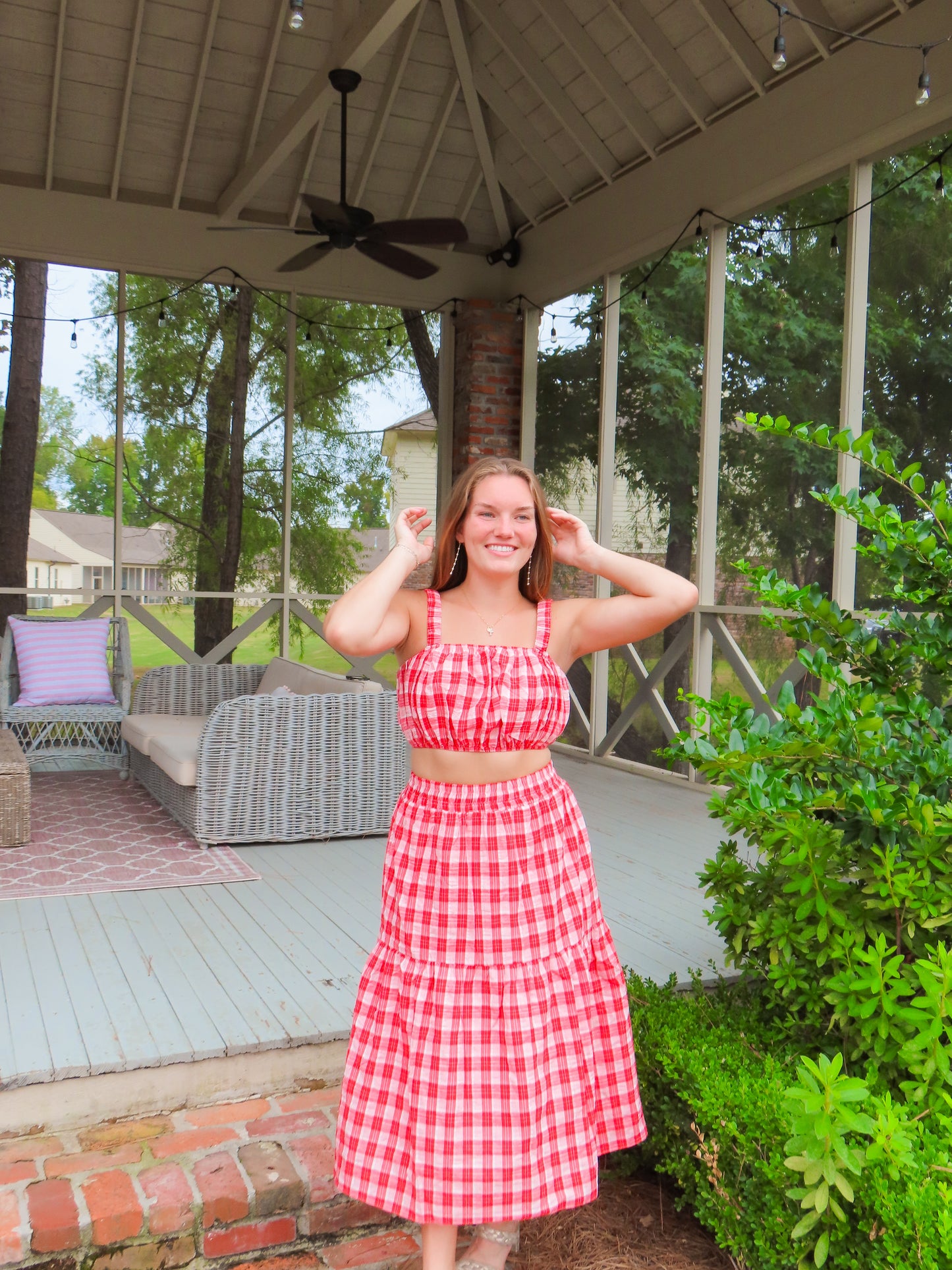 Gingham bandeau top