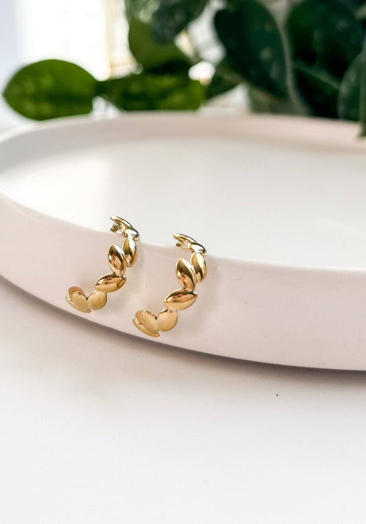 Gold Ivy Hoops